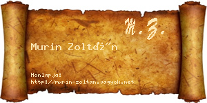 Murin Zoltán névjegykártya